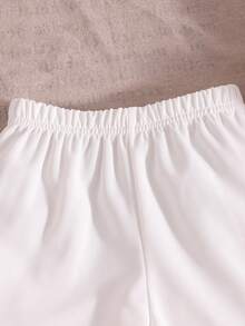 Ensemble camisole & short à carreaux rose & blanc pour filles, style doux & mignon, top à bretelles + short blanc à taille élastique, tenue décontractée 2 pièces pour bébé, port quotidien & vacances, été - Rose bonbon - Voir 8