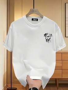 Casual Niche Versatile Heavy Cotton Short Sleeve-Shirt Men Summer New Youth Half Sleeve Top Tee - White - View 2