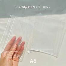 A5/A6 Starry Sky & Aurora Pink Zipper Binder, Zipper Drawstring Design, Korean Style, Transparent Refill Pages, Stamp Pad, Candy Sticker Cards, Collection Album, Transaction Card Album, Photo Album, Budget Planner, Diary, Notebook, Office Supplies,Card Holder - Shape - View 13