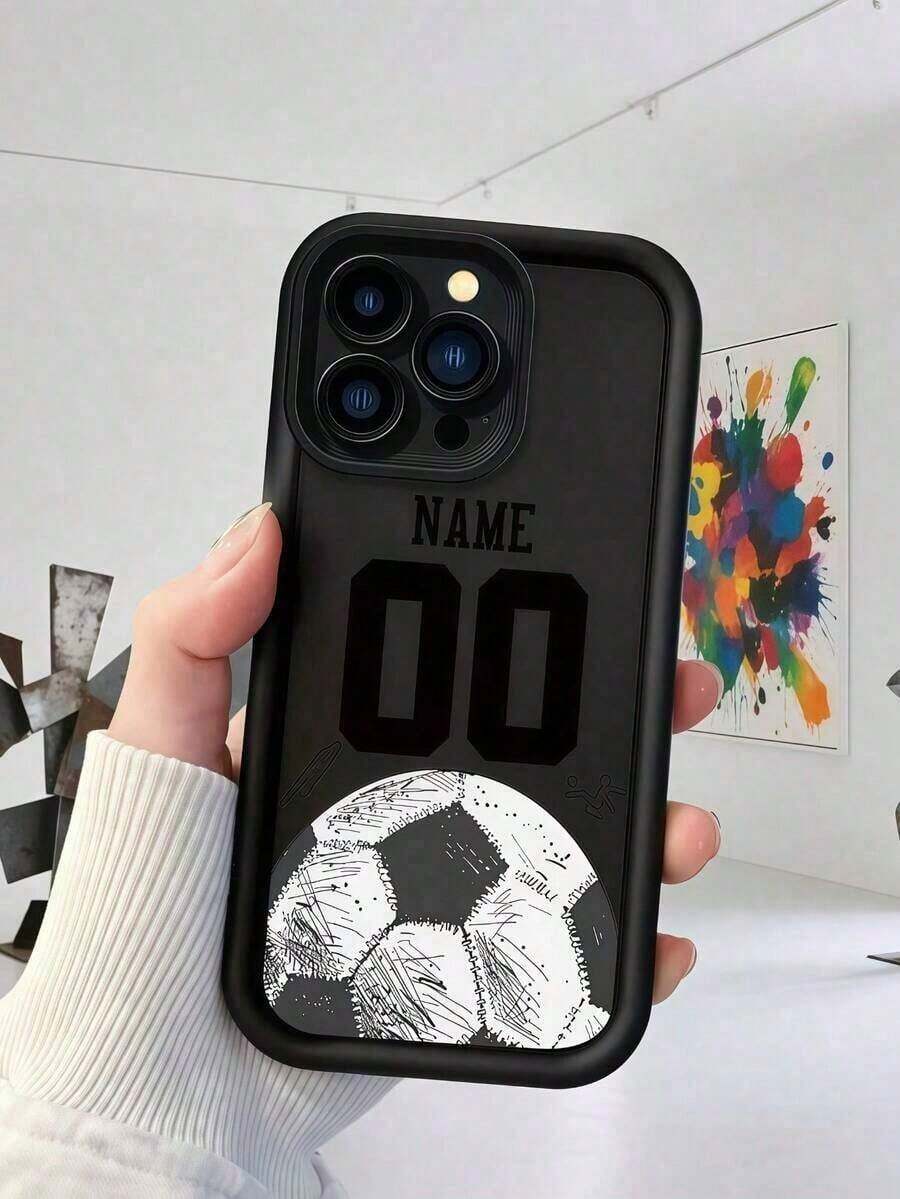 Cute 2D Football Pattern Dopamine Ladder Photo Frame Phone Case, Compatible With Apple 12/13 Pro Max, Full Protective Cover, Minimalist Design, Soft Cartoon Style, Perfectly Protects Your Phone, Compatible With Honor X7/Galaxy A56 5G/ Smart 8/ Hot 40i/Transsion Spark 20/Transsion Spark 20C/Transsion Spark Go 2024/ Note 14 5G/Moto E22/E22i/ A54, Waterproof, Shockproof, And Scratch-Resistant - 款式 4(1 件) - 查看 1