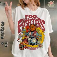 New For 2026: Foo Fighterss Rock Band Graphic T-Shirt, Unisex, Suitable For Larger Sizes, For Music Fans, Casual And Oversized. - White - View 6