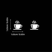 2pcs Coffee Lover Car Blind Hole Button Stickers, Funny Morning Caffeine Dashboard Vinyl Decals, Creative Car Interior Decor, Universal Button Stickers Suitable For Coffee Enthusiasts - Car Stickers - View 3