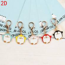2D 5pcs Penguin Heartwarming Greeting Card & Keychain Set. Suitable For Backpack, Schoolbag, Phone Case DIY Decoration. Suitable For Birthday, Holiday Party, Graduation, Back To School, Daily Use Gifts. Exquisite, Versatile, And Fade-Resistant. - View 1