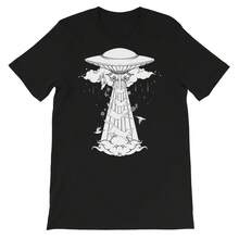 UFO And Cats Alien T-Shirt,  Surreal Artwork Graphic Tee, Art Streetwear - hình dạng - Xem 1