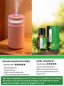 [Car Accessories]1 Pc 250ml Car Humidifier,Available In Black,White,And Pink.Equipped With A Romantic Colorful Ambient Night Light,2 Working Modes,Timer-Based Automatic On/Off Function,And Essential Oil Compatibility.Suitable For Car,Office,And Homes - Multicolor - View 24