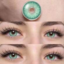 New York Green  Little Devil Eye Contact - Moisturizes And Daily Wear, Enhances Your Appearance On Holidays And Birthdays, Cheap, Valentine's Day, Cheap Goods, Travel, Travel Essentials, Room Decoration, Valentine's Day Gifts, Cheap Things, Rooms, Vacation Essentials, Women's Gifts, Bedrooms, Valentine's Day Supplies, 99 Cents - Green - View 2