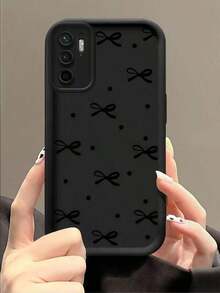 1 pieza Funda de teléfono móvil minimalista y creativa, personalizada y linda, de alta gama, compatible con Samsung S25Ultra/S25Plus/S25/S25FE/S24Ultra/S24Plus/S24/S24FE/S23Ultra/S23FE/S23/S23+/S22Ultra/S22/S22+/S21Ultra/S21FE/S21/S21+/S20Ultra/S20FE/S20/S20+/A73/A72/A55/A54/A53/A52, compatible con Redmi Note 14 Pro+ 5G, P30, compatible con Honor X6b, compatible con OPPO A74, compatible con Realme C53, compatible con Realme Narzo N53, con diseño de lazo 2D, lunares, ojos y en capas, versión internacional, no la versión nacional - Negro - Ver 5