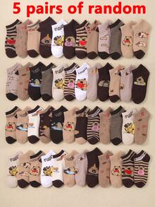 20 Pairs Kids Boat Socks Cute Capybara Dolphin Print Embroidery, Kids Short Socks, Kids Barefoot Socks, Suitable For Boys And Girls Daily Wear, Suitable For Back To School Season Wear, Suitable For Teenagers Back To School Season Sports Wear, Breathable Comfortable Soft Skin-Friendly, Not Easy To Fall Off, Suitable For 1-16 Years Old Kids Wear, Suitable For Summer Wear - Multicolor - View 10