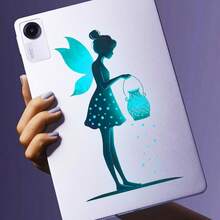 1pc Blue Lantern Fairy Silhouette Glow-In-The-Dark Decorative Sticker, Dreamy Light Point Wall Decal, Self-Adhesive Removable Creative Sticker, Suitable For Home Decor, Glass Decoration, Switch Decoration, Etc. - Blue Lantern Elf - View 7
