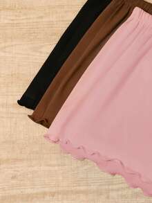 3pcs/Set Plus Size Women's Solid Color Shorts, Loose & Comfortable Home Pants, Summer Clothing - Multicolor - View 5