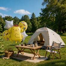 MINISO Pompompurin Foil Balloon Set, Cute Sanrio Character Party Decoration For Birthday Celebration, Home Decor, Car Trunk Surprise, Floating Helium Balloon, Fun Event Setup, Cartoon Theme Party Supplies, Colorful Balloon Display For Indoor And Outdoor Celebration - View 2