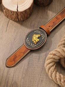 1 chiếc thắt lưng da PU phong cách Bohemian mới, unisex, phù hợp cho quần jean (kèm dụng cụ đục lỗ) - BH1112 - Xem 18