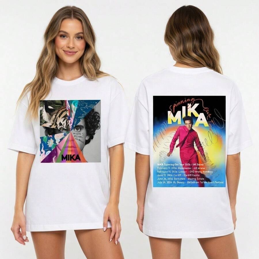 UK Pop Music Tour 2026 Style Graphic T Shirt Retro Fan Tee - 白色 - 查看 1