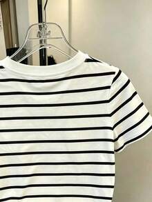 Recomendado talla grande Vendidos, Camiseta de mujer de cuello redondo de manga corta con diamantes de colores de Tianku Heavy Industry, adecuada para compras diarias y citas con amigas, estilo casual de verano delgado y versátil - Multicolor 4 - Ver 3