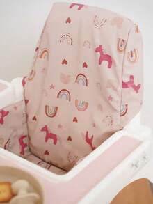1pc Baby High Chair Cushion Pad Suitable For ANTILOP High Chair, Cartoon Pattern Easy To Clean, Infant Feeding Chair Accessory - Multicolor - View 3
