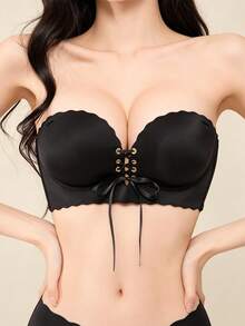 1pc Strapless Non-Slip Push-Up Seamless Padded Backless Bra For Wedding Photography - Multicolor - View 7