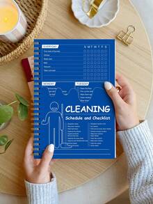 BUBU 1 pieza Planificador de limpieza para mujeres adultas con TDAH, Horario y lista de verificación de limpieza de 15 minutos, Rutina de limpieza del hogar, Incluye tareas diarias/semanales/mensuales, Cuaderno editable de lista de tareas, Adecuado para limpieza del hogar, Mejoras del hogar DIY - azul - Ver 8