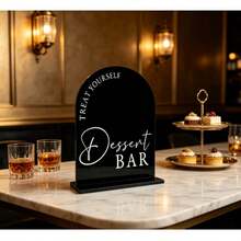 5 Inch X 7 Inch Arched Acrylic Tabletop Sign And Base, Wedding And Party Dessert Bar Sign - View 7