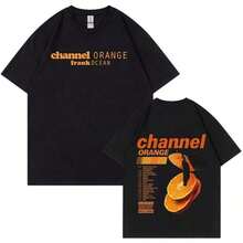 Camiseta de Hombre Singer 100% Algodón, Estilo Veraniego, Color Naranja, Diseño Gráfico de Álbum, Estilo Y2k Hip Hop, Manga Corta para Mujer - Negro - Ver 1