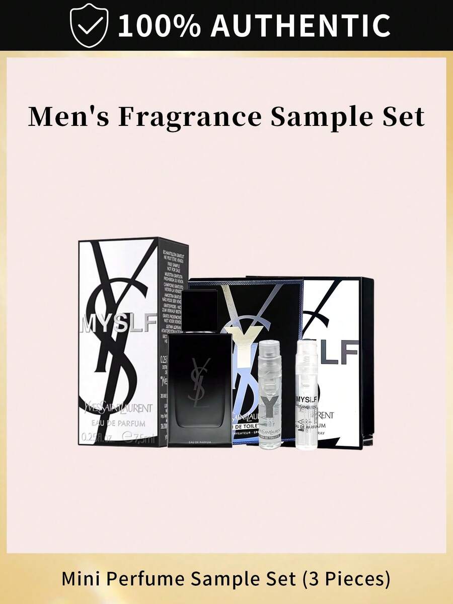 Yves Saint Laurent YSL Men's Fragrance Mini Perfume Sample Set (3 Pieces)- Myslf EDP 0.25 Oz & Myslf EDP Spray 0.04 Oz & Y Le Parfum EDP 0.04 Oz - Myslf Edp+Y Le Parfum - 查看 1