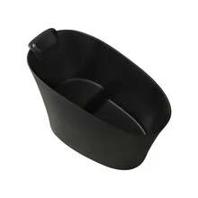Luxury 51" Solid Surface Freestanding Soaking Bathtub, Modern Oval Matte Black Spa Tub With Integrated Ergonomic Seat, Headrest, Overflow & Drain Assembly - Black + Solid Surface - View 10