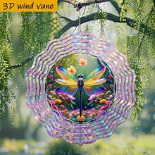 3D "Regenbogen Dragonfly Garden" Premium Dekorativer Windmühle, mit rotierendem Haken, 25 cm x 25 cm, 360° DIY kreatives Design - geeignet für Garten & Terrasse, Feiertags-Dekoration, Outdoor-Ornament, Spaßdekoration, stabiles Metallmaterial, Hängedekoration, Feiertags-Einkäufer & Eventplaner - A - Übersicht 3