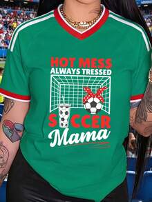 Women's Loose-Fitting T-Shirt, Printed With The Colors Of The Mexican National  And Flag, Perfect For Supporting The National Team. Comfortably Soft For Everyday Wear. 100% Cotton, 220 Gsm. Fashionable Everyday Essentials And Holiday Gifts, Unisex. - 綠色2 - 查看 2