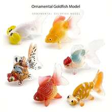 2.36-3.15 英吋長逼真鍛造燕尾金魚、泡泡眼獅頭金魚模型、迷你金魚錦鯉、海洋主題靜態裝飾、無底座 PVC 雕像、非常逼真的魚缸裝飾 - 多色 - 查看 3