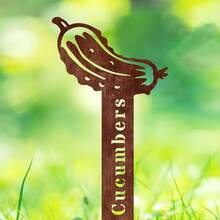 1pc Retro Acrylic Cucumber Sign - Suitable For Charming Gardens, Balconies And Patios, Vegetable Label, Outdoor Decor Art In Natural Style, Garden Decoration - A - View 2