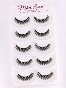 5 Pairs Natural Wispy Short False Eyelashes, Soft Lightweight Strip Lashes, Mkhlina Premium Eyelashes For Daily Makeup - Black - View 15