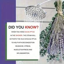 130pcs Eucalyptus & Lavender Bouquet – 17-Inch Hanging Shower Flower Rack, Natural Dried Leaves & Aromatic Branches For Bathroom Decor - 130PCS - View 6