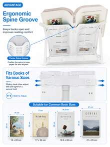 1 Pack Foldable Adjustable Book Stand For Kids, Multifunctional Reading Holder For Students, Hands-Free Book Page Clip For Desk, School & Home Use School Supplies - Multiple Options Available - View 4