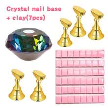 Conjunto de Suporte Magnético para Prática de Unhas com Base de Cristal + Argila Reutilizável, Kit de Treino de Arte de Unhas para Iniciantes - Multicolorido - Ver 10
