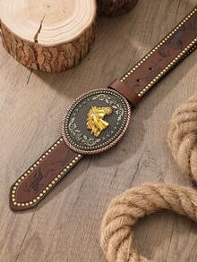 1 chiếc thắt lưng da PU phong cách Bohemian mới, unisex, phù hợp cho quần jean (kèm dụng cụ đục lỗ) - BH1112 - Xem 17
