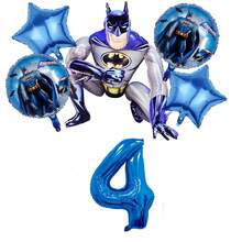 Warner Bros 英雄角色主題箔氣球套組，星星與數字氣球，生日派對用品 - 如圖 - 查看 13