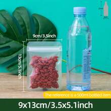 50/100入 雙面 0.18/0.2mm 厚防味包裝袋，可重複密封夾鏈塑膠袋，適用於派對食物儲存、糖果、零食、文具、珠寶、髮飾、居家與商業、節日派對用品 - Frosted - 查看 33