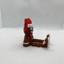 3D Printed Gingerbread Man Statue With Flexible Legs Wearing Santa Hat, Creative Desktop Decor, Suitable As Christmas Gift - Multicolor - View 7