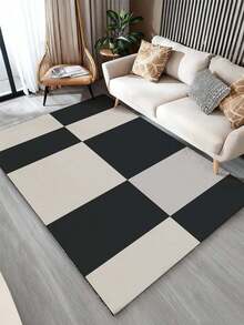 1pc Modern Minimalist Style Indoor Decorative Large Rug, New Faux Wool Washable Bottom Indoor Carpet, Living Room Rug, Sofa Rug, Bedroom Rug, Bedside Anti-Slip Mat, Room Floor Mat, Dining Kitchen Rug, Office Chair Pad, Entryway Doormat, Outdoor Picnic Blanket, Outdoor Camping Mat - Multicolor-1 - View 2