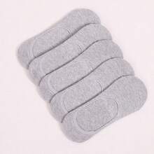 1/5/10/15/20 Pairs Unisex Minimalist Multi-Purpose Black & White Fashion Casual Silicone Anti-Slip Invisible Boat Socks, Comfortable Soft Sweat-Absorbing Breathable, Suitable For Daily Casual Sports All Seasons - Black - View 3