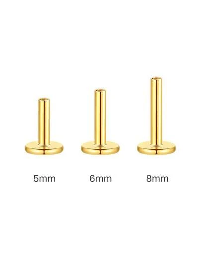 1件 5mm/6mm/8mm 耳钉耳堵，925纯银平底耳钉，用于珠宝制作，低过敏性耳堵，适用于珠宝DIY制作配件