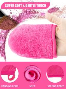 12pcs Reusable Makeup Remover Pads With Edge Design, Slouchy Washable Makeup Remover Pads, 6/3/1 Pcs Set - Multicolor - View 3