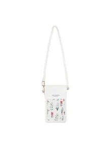 1 pieza Bolsa de teléfono con pantalla táctil para mujeres, bolsa bandolera para niñas, linda y bolsa de hombro|Bolsa bandolera pequeña mini con estampado floral, cuero sintético, cierre magnético, característica de orificio de carga - Multicolor - Ver 17