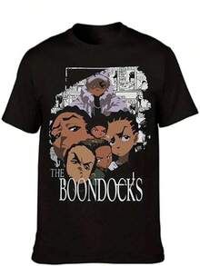 Unisex Crew Neck T-Shirt With The Boondocks Theme, Humorous Style And Gender Neutral. - Black - View 6