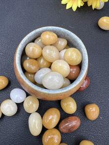 100g Natural Yellow Jade Polished Pebbles, Suitable For Home Decor, Fish Tank And Aquarium Rocks, Fountains, Office Decor, Vase Filler - View 10