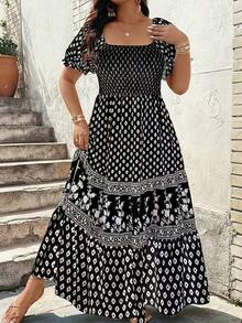 Talla Grande - Talla Grande - Vestido de Mujer con Cintura Entallada - Verde Gris - Ver 9
