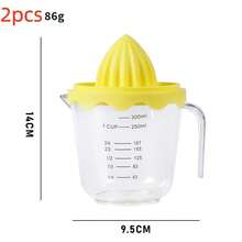 1pc/2pcs Portable Manual Citrus Juicer With Measuring Cup, Handheld Press Lemon Orange Squeezer, Simple Fruit Pressing Tool, Practical Kitchen Gadget For Home, Dorm, Kitchen, Kitchen Supplies, Kitchen Practical Tool - Multicolor - View 11