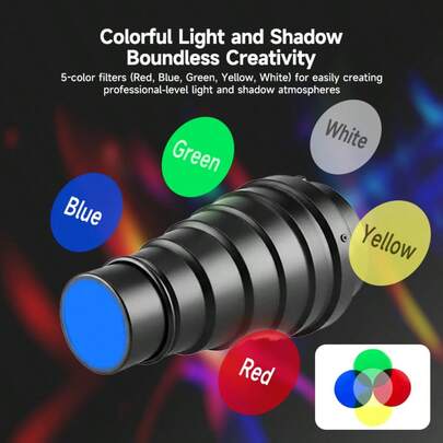 23cm Metal Constant Light Snoot, Photography Studio Pig Mouth Spotlight With Honeycomb And Color Temperature Filter, Bowens Mount Accessory