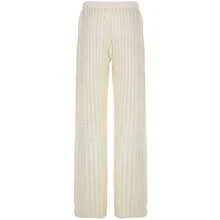 Pantalones de punto estilo casual de vacaciones para playa, pantalones largos básicos minimalistas holgados y transparentes sexy para uso diario en verano - blanquecino - Ver 6