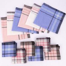 3pcs, Versatile Minimalist Unisex Light-Colored Plaid Striped Breathable Handkerchiefs, Practical Soft Absorbent Stain-Resistant Small Square Towels For Wiping Sweat, Durable Exquisite Compact Portable Pocket Handkerchiefs, Ideal Father's Day Gift - Multicolor - View 12