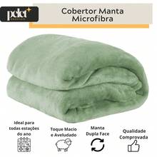 Microfiber Fleece Blanket, 180 Thread Count, Ultra Soft, 1 Piece, Velvety Touch, Single, Double, Queen - 薄荷綠 - 查看 6
